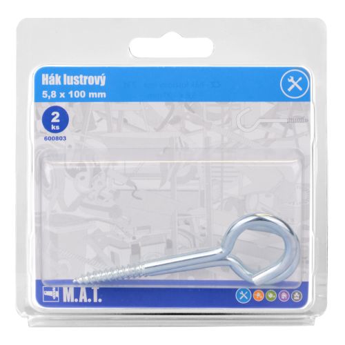 hák lustrový 100x5,8mm lesk  (2ks)
