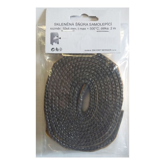šnůra izolační 12x4mm (500°C) lepicí (2m)