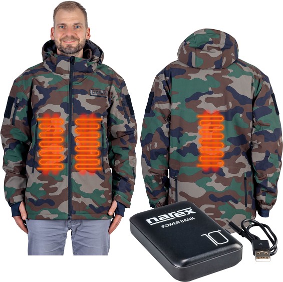 Narex CHJ SET Vyhřívaná bunda camouflage + powerbanka