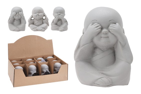 dekorace BUDDHA 7,5x7x8cm, cement, mix 3 dekory