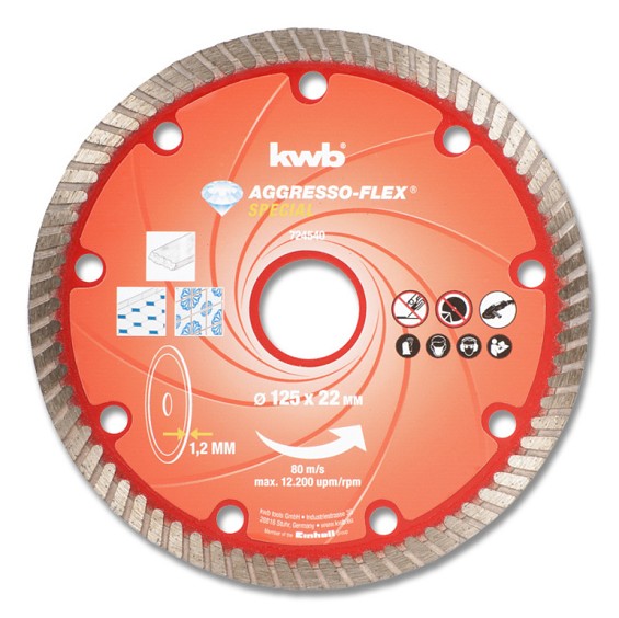 Disk řezná diamantový extra tenký 125x1,2 KWB