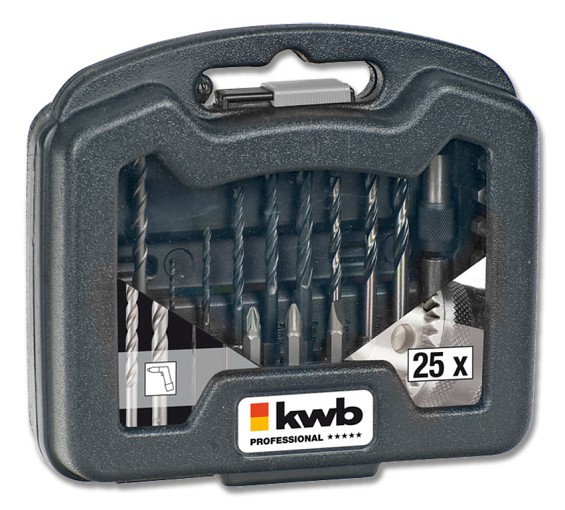 Set vrtáků a bitů KWB, 25-dílný set
