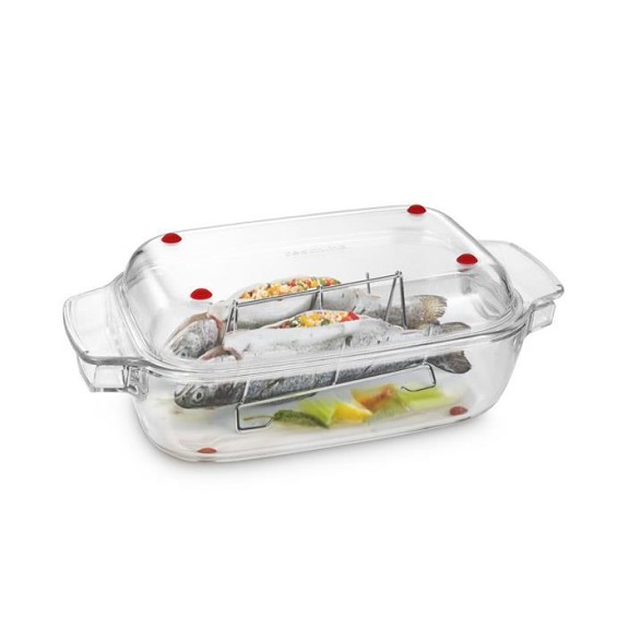 TESCOMA pekáč s poklopem GrandCHEF 40 x 26 cm skleněný
