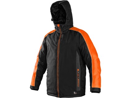 Bunda  CXS BRIGHTON, zimní, černo-oranžová, vel. 4XL