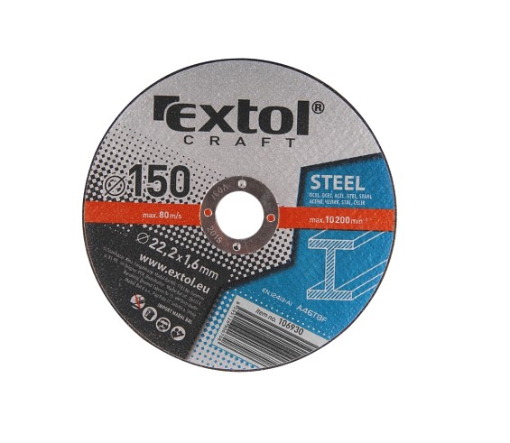 kotouče řezné na kov, 5ks, 150x1,6x22,2mm, EXTOL CRAFT