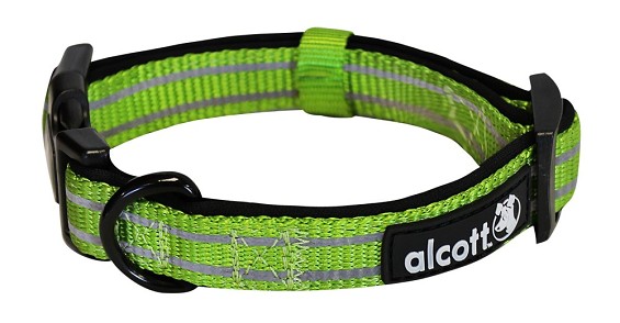 Alcott reflexní obojek pro psy, Adventure, zelený, velikost M