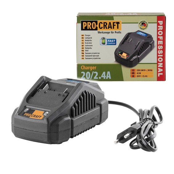 Nabíječka pro 20V Li-ion baterie Procraft 20/2.4?  20/2.4A